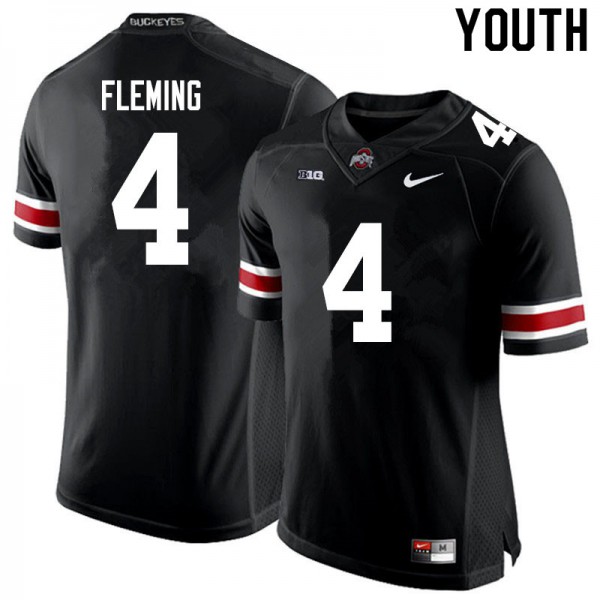 Ohio State Buckeyes #4 Julian Fleming Youth Player Jersey Black OSU26619